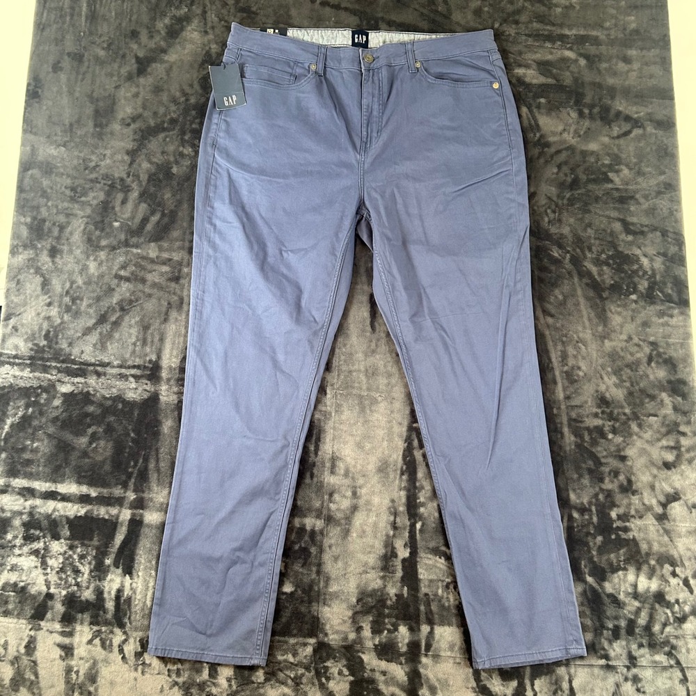 Gap 5-Pocket Pant Mens 40x32 Blue Slim Fit Stretch Twill Chinos